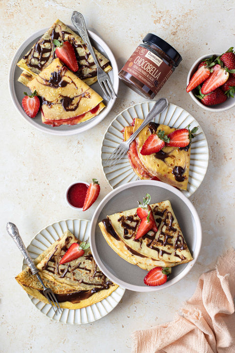 Recette image Crepes con Chocobella e fragole
