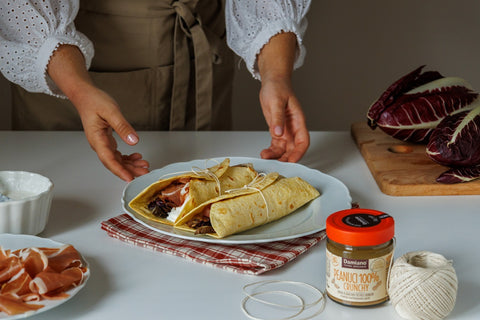 Recette image Piadina con crudo, radicchio e Peanuci 100% crunchy