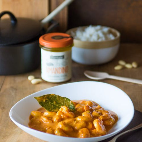 Immagine della ricetta Zuppa speziata di gamberi e Amandino tostato