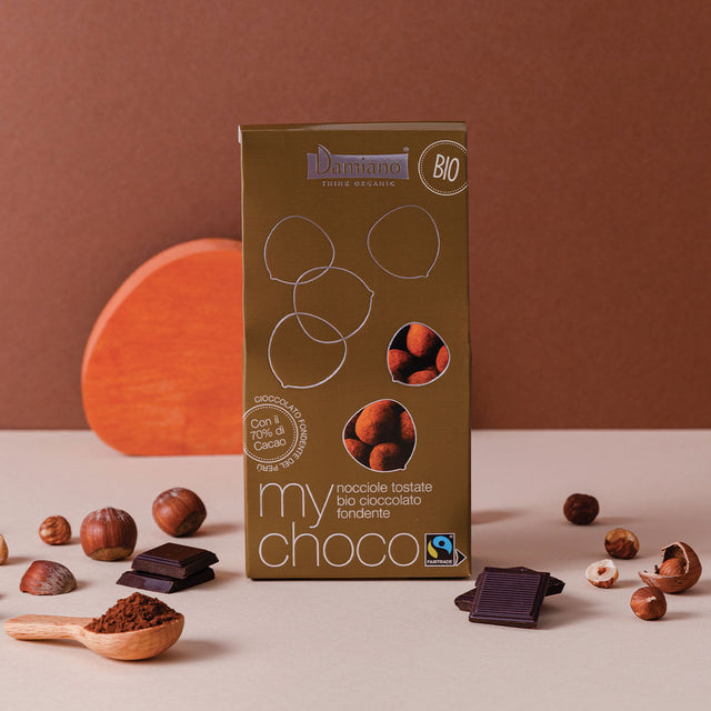 Immagine rappresentativa del prodotto Nocciole al Cioccolato Fondente - MyChoco