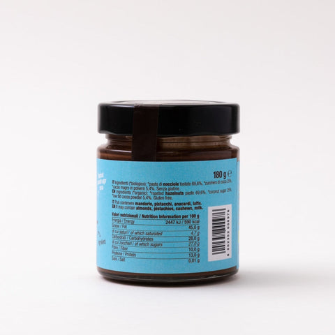 Ingredienti e informazioni nutrizionali del prodotto. Allergeni: nocciole, mandorle, latte, pistacchi, anacardi. 180g