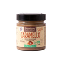 Caramello salato fronte etichetta. crema bio e gluten free con 22g di proteine